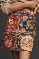 Farm Rio Quilted Tapestry Mini Skirt