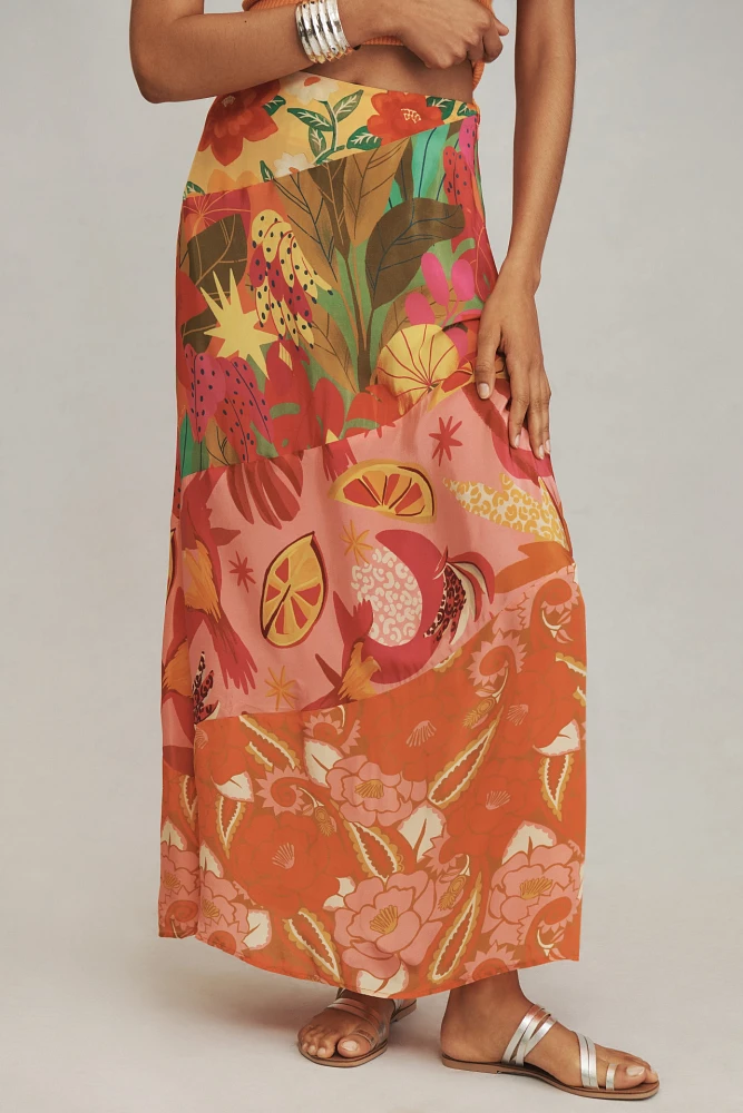 Farm Rio Floral Midi Skirt