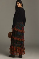 Farm Rio Garden Tiered Maxi Skirt