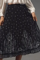 Farm Rio Floral Pleated Midi Skirt