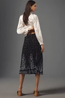 Farm Rio Floral Pleated Midi Skirt