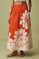 Farm Rio x Anthropologie Printed Poplin Midi Skirt