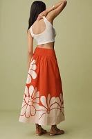 Farm Rio x Anthropologie Printed Poplin Midi Skirt