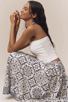 Farm Rio Curved-Hem Printed Midi Skirt
