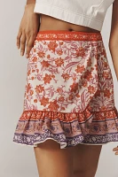 Farm Rio Printed Ruffle Mini Wrap Skirt