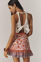 Farm Rio Printed Ruffle Mini Wrap Skirt