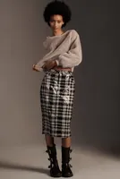 Pilcro Houndstooth Midi Skirt