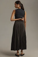 Maeve Pleated Button-Front Maxi Skirt