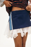 Maeve Sporty Stripe Micro Mini Skirt