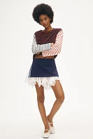 Maeve Sporty Stripe Micro Mini Skirt