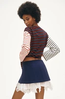 Maeve Sporty Stripe Micro Mini Skirt