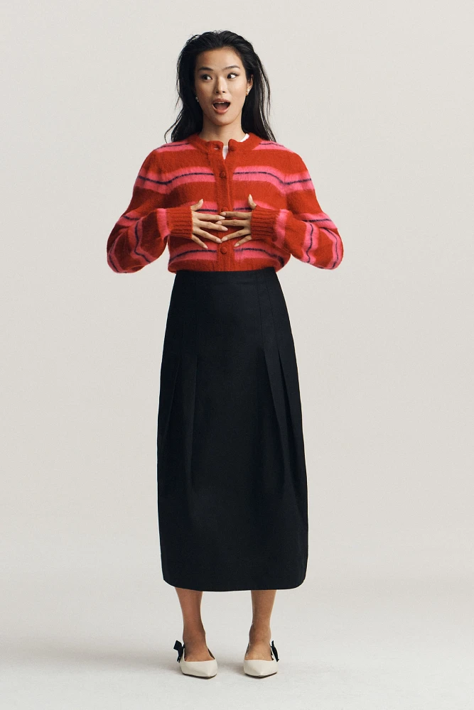 Maeve Sculpted Bow Midi Skirt