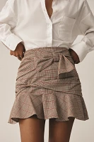 Maeve Manipulated Plaid Mini Skirt