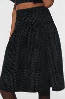 Maeve Taffeta Dot Midi Skirt