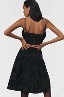 Maeve Taffeta Dot Midi Skirt