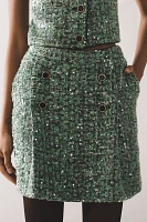 Maeve Sequin Tweed Mini Skirt