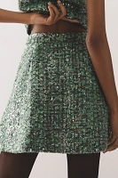 Maeve Sequin Tweed Mini Skirt