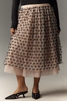 Maeve All-Over Bow Tulle Midi Skirt