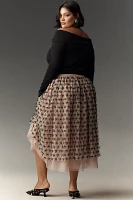 Maeve All-Over Bow Tulle Midi Skirt