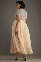 By Anthropologie Shirred Tulle Maxi Skirt