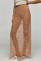 By Anthropologie Crystal Sheer Maxi Skirt