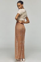 By Anthropologie Crystal Sheer Maxi Skirt