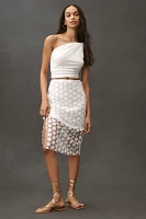 By Anthropologie 3D Texture Sheer Slip Midi Skirt