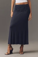Maeve Ruched Yoke Column Maxi Skirt