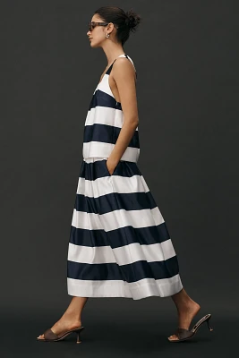 Maeve Full Striped Midi Skirt