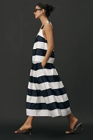 Maeve Full Striped Midi Skirt