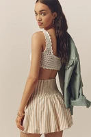 Pilcro Linen Blend Bubble Mini Skirt