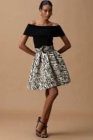 THEO The Label Tyche Jacquard Pleated Mini Skirt