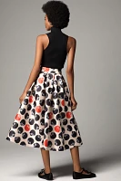 THEO The Label Clio Pleated Dot Midi Skirt