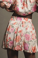 By Anthropologie Floral Bubble-Hem Skirt