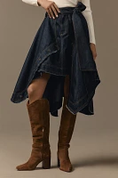 Pilcro Denim High-Low Asymmetrical Raw-Hem Skirt