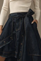 Pilcro Denim High-Low Asymmetrical Raw-Hem Skirt