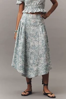 By Anthropologie Linen Midi Skirt