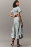 By Anthropologie Linen Midi Skirt