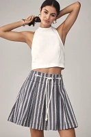 Pilcro Pleated Drawstring Mini Skirt