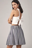 Pilcro Pleated Drawstring Mini Skirt