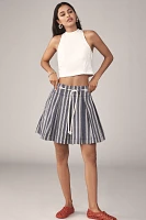 Pilcro Pleated Drawstring Mini Skirt