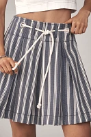 Pilcro Pleated Drawstring Mini Skirt