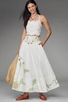 Swan Gossip x Anthropologie Basque-Waist Maxi Skirt
