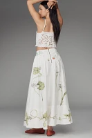 Swan Gossip x Anthropologie Basque-Waist Maxi Skirt