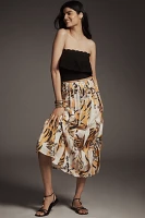 Maeve Graphic Tiger Piped Maxi Skirt