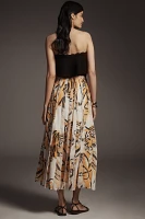 Maeve Graphic Tiger Piped Maxi Skirt
