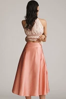 By Anthropologie Silky Tiered Midi Skirt