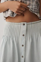 Pilcro Pintuck Basque-Waist Denim Maxi Skirt