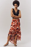 Maeve Asymmetric Ruffled High-Low Skirt
