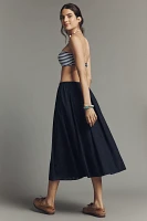 Theory Pleated A-Line Midi Skirt